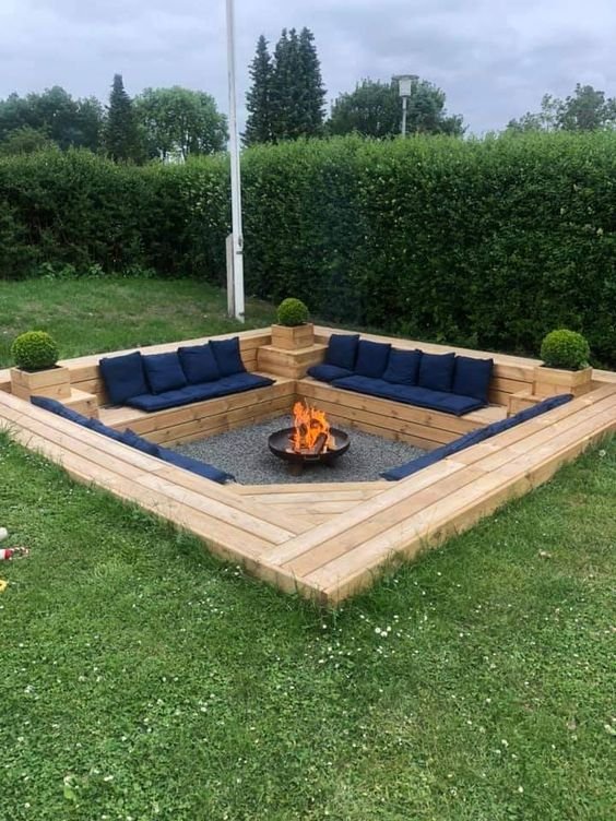 In ground seating fire pit sale
